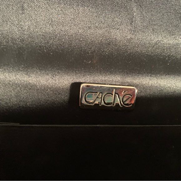 CACHE  BLACK SEQUIN PURSE WITH RED " LIPS " EUC, Worn Once - Picture 5 of 9